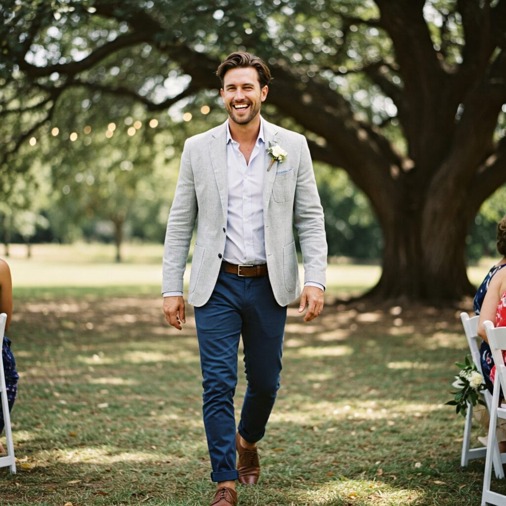 Sportowy wygląd na wesele