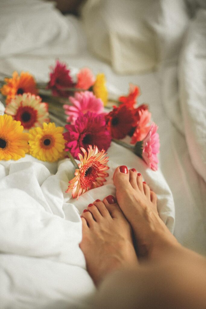 czerwone paznokcie u stóp