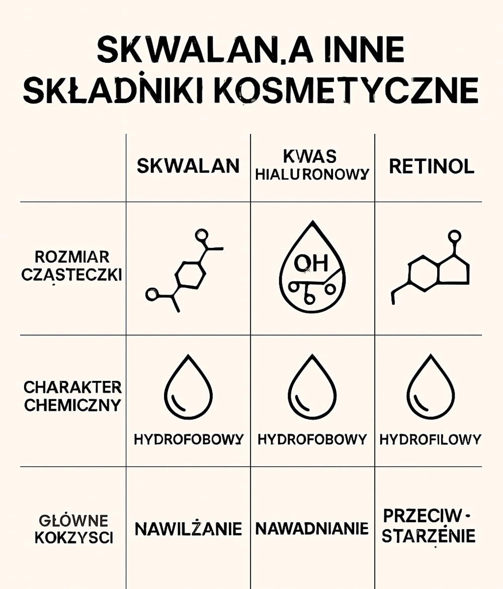 skwalan a inne składniki kosmetyczne