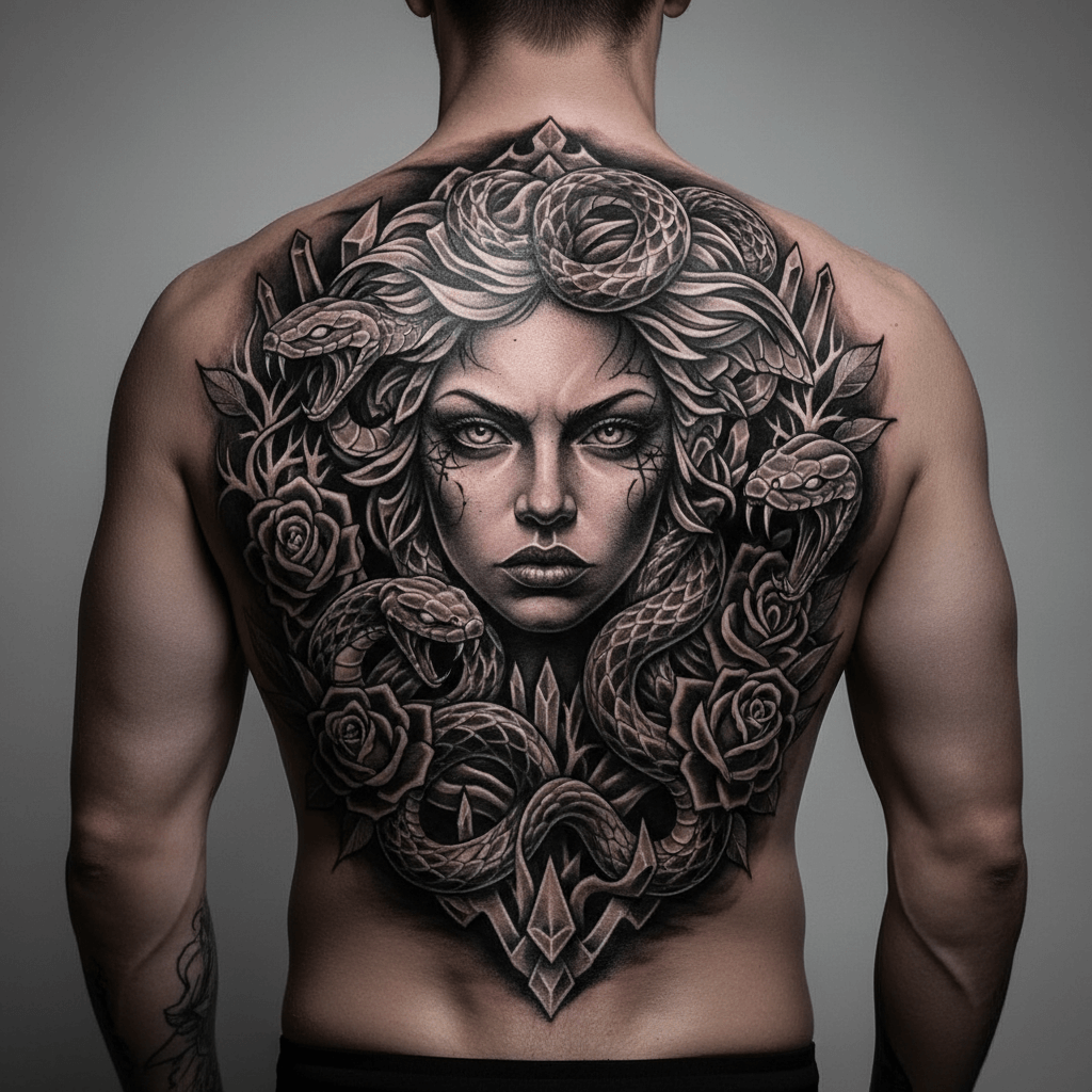 realistyczny tatuaż meduzy